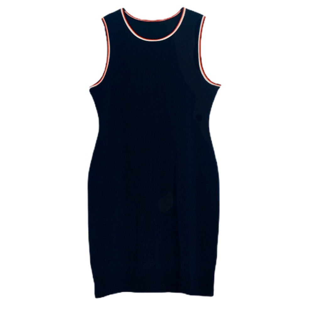 Black Ribbed Scoop Neck Sleeveless Bodycon Dress